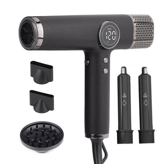 CNV Professional High-Speed Ionic Hair Dryer, 1800W Blow Dryer with 110,000 RPM Brushless Motor for Ultra-Fast Drying, 5-Piece Magnetic Styling Attachment Set, Constant Temperature Hair Care
