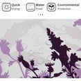 thumbnail image 5 of Purple Floral Shower Curtain, Lavender Ombre Wild Flowers Fabric Shower Curtain, Abstract Plant Leaves Shadow White Backdrop Botanical Waterproof Shower Curtains for Bathroom, 72x72, 5 of 6