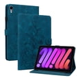 thumbnail image 2 of FJLBDE Case for iPad Mini 7 A17 Pro 2024/Mini 6 2021 8.3 Inch 7th/6th Gen, Embossed Flower Leather Flip Wallet Folio Stand Cover, Blue, 2 of 7
