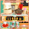 thumbnail image 4 of Qaba Kids Kitchen Playset with Real Lights and Sounds, Pink, 4 of 10