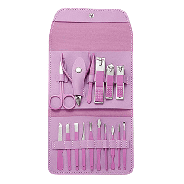 Kit de pedicura profesional, herramientas para cortar uñas, kit de belleza, herramientas para el cuidado de las uñas con estuche de viaje de cuero Adepaton CPB-US-YYM166-6
