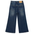 thumbnail image 2 of KIDSCOOL SPACE Girls Wide-leg Jeans,Baggy Stretchy Denim Pants with Metal Rivet Decoration,Blue,4-5 Years, 2 of 6