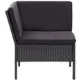 thumbnail image 4 of vidaXL 6 Piece Garden Lounge Set with Cushions Poly Rattan Black, 4 of 4
