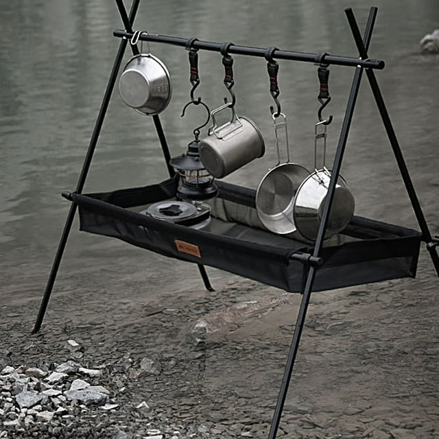 Neinkie pour Shinetrip Rangement Extérieur Maille Pliage Polyvalent Grande Capacité Résistant à la Déchirure Tableware Portable Stockage Forte Charge Support de Stockage de Haute Ténacité Camping Fournitures