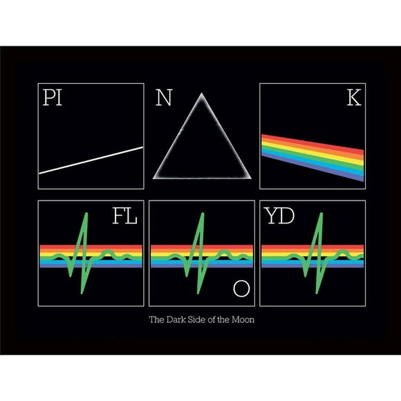 Pink Floyd Dark Side 50th Prism Heartbeat Framed Poster