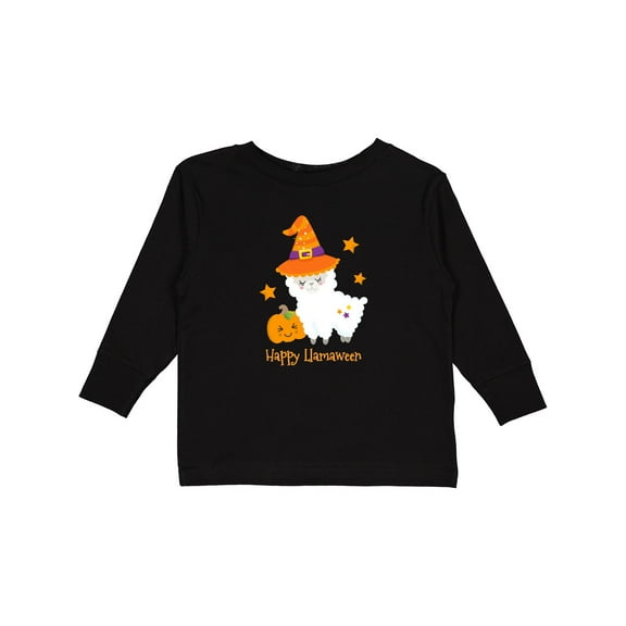 Inktastic Happy LLamaween Boys or Girls Long Sleeve Toddler T-Shirt