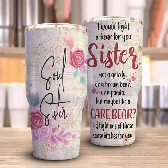 Best Friends New Tumbler, Soul Sister Tumbler, Adorable Friendship Present Idea for Women and Girls, 30oz Tumbler with Lid for Friends, Roommate, BFF in Birthday, Anniversary