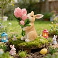 thumbnail image 5 of Oioii Outdoor Lifelike Cute Little Bunny Ornament, White Rabbits Figurine Garden Decoration, Resin Crafts For Easter And Home Yard Decor,A, 5 of 6