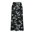 thumbnail image 6 of ClodeEU Women's Satin Print Elastic Waist Maxi Skirt,Casual Long Skirt ,Lounge Slim Skirt Black,Womens Plus XXL, 6 of 7