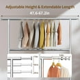 thumbnail image 2 of Luxspire Heavy Duty Clothes Rack Load 600 LBS, Double Rod Clothing Rack, Rolling Garment Racks with Lockable Wheels, Shelves, Adjustable Laundry Hanging Racks for Clothes, 2 of 9