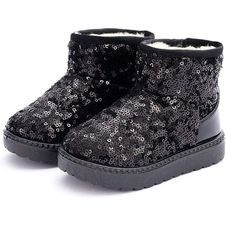 

Boy s Girl s Warm Winter Sequin Waterpoof Outdoor Snow Boots