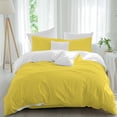 thumbnail image 2 of Yellow Duvet Cover Set, Pure Yellow Soft Duvet Cover Twin Size Bedding Set 4 Pieces, 1 Quiltcover and 2 Pillowcases with Zipper, 1 Bed Sheet for All Seasons, 2 of 9