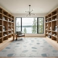 thumbnail image 2 of ODIKA 9'x12' Blue Cream Ocean Abstract Washable Area Rug Modern Geometric Design with Subtle Elegance for Great Room, Indoor Concept, Large Living Low Pile, Flatwoven, 2 of 7