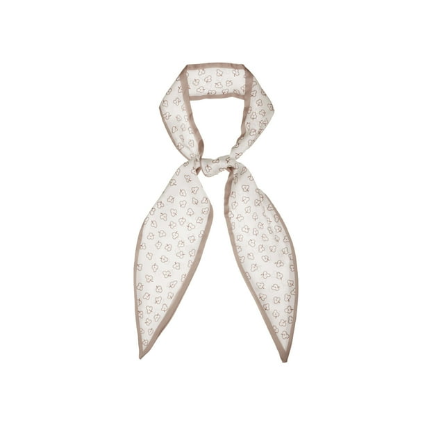 INSPIRE CHIC Women's Skinny Scarves Neckerchief Leaf Pattern Hair Band Khaki Leaf