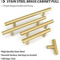 thumbnail image 4 of goldenwarm 10 Pack Gold Cabinet Handles Brushed Brass Drawer Pulls Gold Cabinet Pulls 3 inch - Kitchen Door Handles and Knobs Bathroom Bedroom Furniture Knobs Stainless Steel, 4 of 10