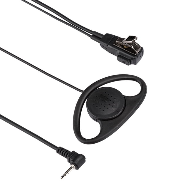 Auriculares de Radio, Ganchos de Oído Suave Duraderos Cómodos para Usar El Auricular de Forma D Con Botón Ptt Para Radios