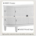 thumbnail image 5 of EUROCO 47.2" Retro Sideboard Cabinet, Curved Buffet Cabinet with 4 Doors and 3 Shelves, for Hallway, Entryway, Living Room and Bedroom,White, 5 of 8
