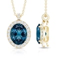 thumbnail image 4 of Rosec Jewels London Blue Topaz Pendant Necklace with Chain - 2.5 Ct - Blue Topaz Diamond Necklace - Ready to Gift, 10K Yellow Gold, 4 of 7