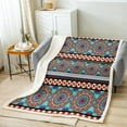 thumbnail image 2 of Boho Aztec Throw Blanket for Couch Hippie Mandala Fleece Blanket, Persian Floral Sherpa Blanket Native Indian American Blanket, Geometric Tribal Ethnic Bed Blanket Lightweight, 2 of 6