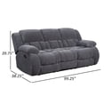 thumbnail image 5 of Jak 99 Inch Sofa, Power Recliner, Padded Backrest, Charcoal Gray Fabric, 5 of 7