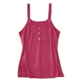 thumbnail image 4 of Shirts for Women Sleeveless V-neck Solid Color Button Up Camisole Trendy Summer Shirts Spring Clothes 2025 Hot Pink L, 4 of 6