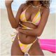 thumbnail image 4 of Traje de baño de bikini con cuello halter y estampado floral con almohadilla en el pecho para mujer sexy con tirantes divididos Fridja  nalpqowj58535, 4 of 7