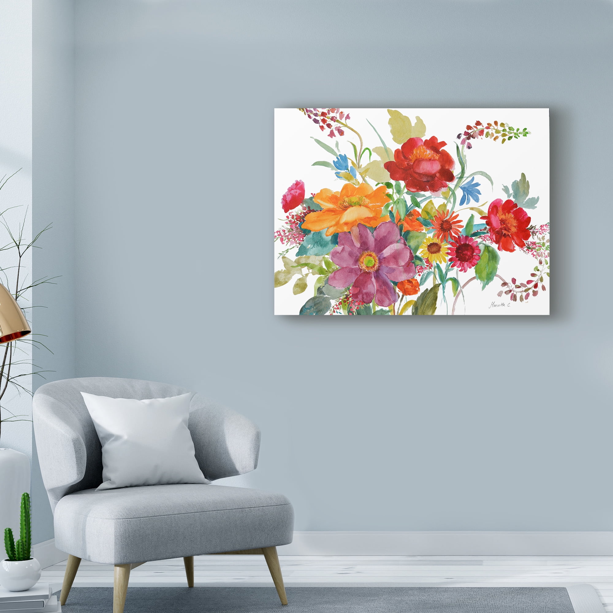 Trademark Fine Art 'Watercolor Bouquet' Canvas Art by Marietta Cohen Art And Design