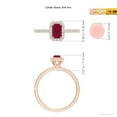 thumbnail image 4 of ANGARA Natural Emerald-Cut Ruby Halo Engagement Ring in 14K Rose Gold for Women (Size-6x4mm) | July Birthstone Jewelry for Her, 4 of 9