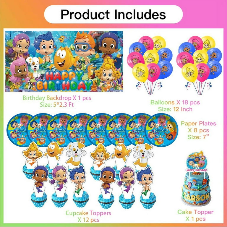 bubble-guppies-birthday-party-supplies-balloons-plates-decoration-cake-topper-decor-tableware-banner-backdrop-walmart-com for Free Bubble Guppies Birthday Printables Bubble Guppies Birthday Party Supplies Balloons Plates Decoration Cake Topper Decor Tableware Banner Backdrop - Walmart.com for Free Bubble Guppies Birthday Printables