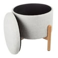 thumbnail image 5 of Lavish Home Round Ottoman with Removable Top for Storage (Light Gray), 5 of 11