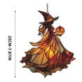 thumbnail image 3 of Liamobondopolis Stained Glass Style Witch Pumpkin Acrylic Hanging Ornament for Halloween Window Door Wall Decor 7.87 In, 3 of 8