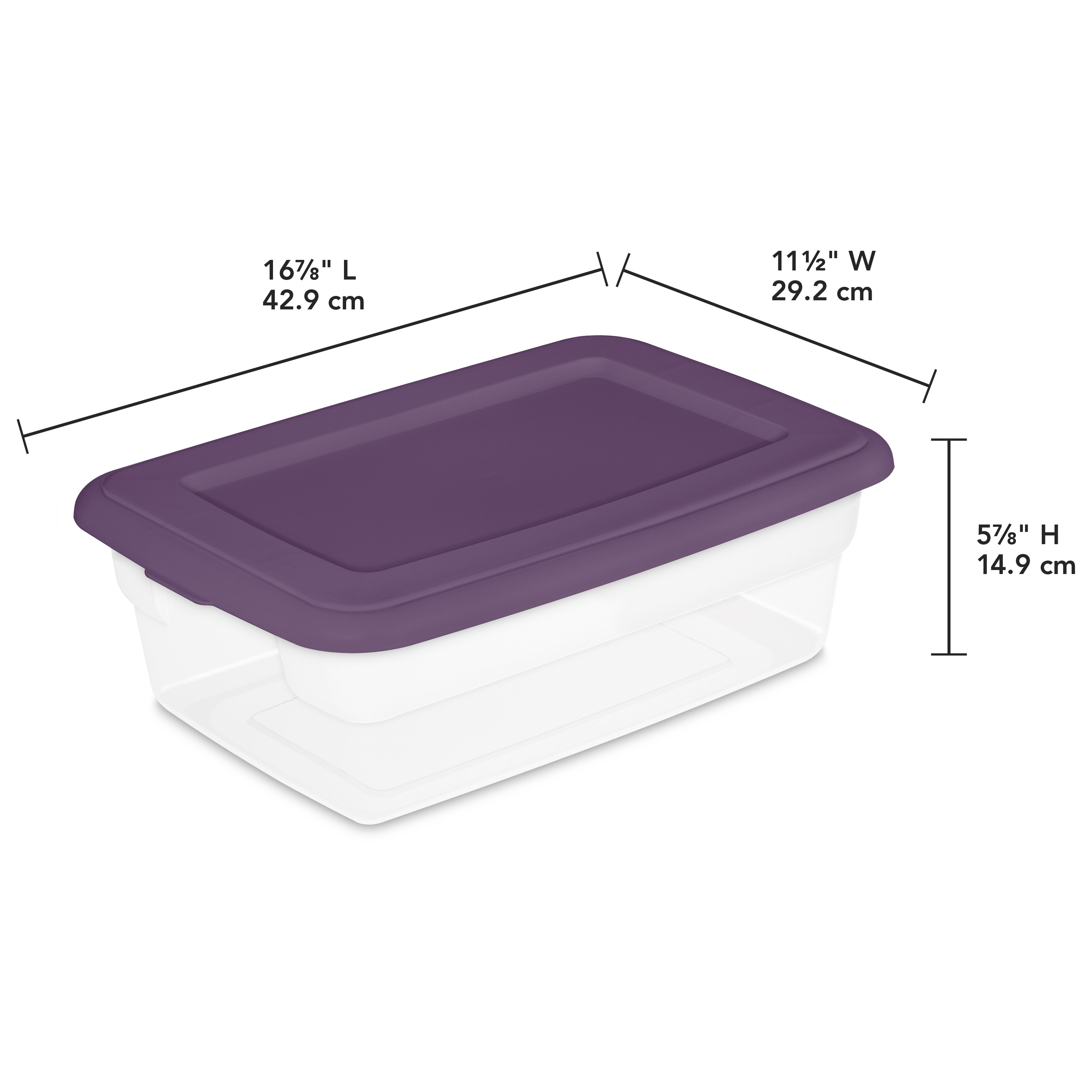 Sterilite 12 Qt Storage Boxes Moda Purple Set Of 16 Walmart Com