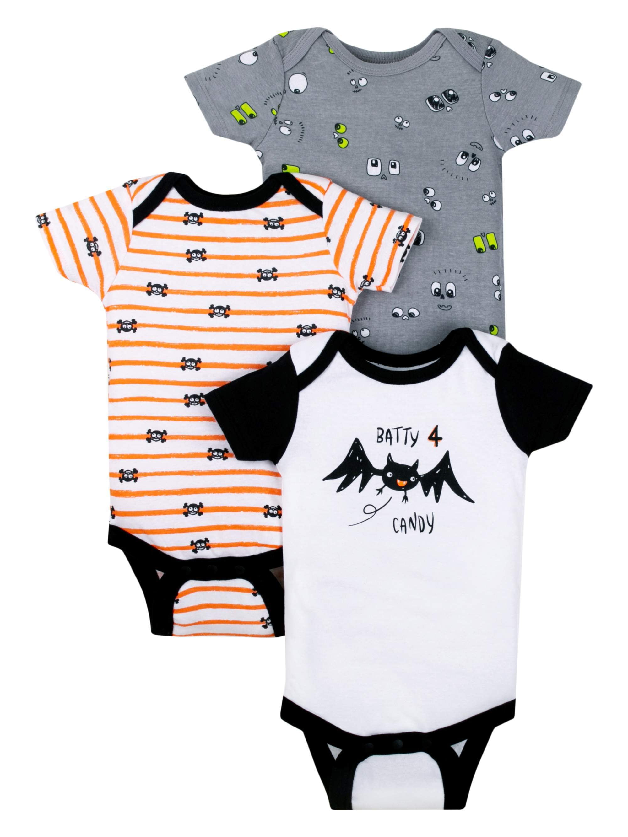 Little Star Organic Baby Boys' Halloween Bodysuits, 3pack Walmart