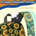 thumbnail image 5 of Sunflower and Leaf Black Pattern 17" Waterproof Oxford School Backpacks for Teens, S-Shape Padded Straps, for School, Travel, Hiking, Camping, 5 of 5