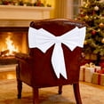 thumbnail image 5 of Extra-Thick Air-Cushioned Chair Back Bow – Decorative Ribbon for Banquet Chairs, Holiday Party Chair Decorations, Elegant Soft Fabric Bow for Weddings, Christmas & Special Events, 13.78in, White, 5 of 6