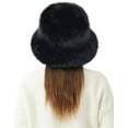 thumbnail image 6 of Women's Faux Fur Bucket Hats Fluffy Winter Warm Ladie's Unique Wide Brim Fisherman Cap, 6 of 12