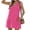 16# Hot Pink, variant on Swimsuit Coverup for Women Waffle Knit V Neck Short Sleeve Beach Coverup Dress with Pockets,Hot Pink L