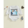 thumbnail image 5 of Aojekbee Baby Boys Romper Letter Print Long Sleeve Round Neck Adorable Fall Jumpsuits, 5 of 10