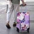 thumbnail image 3 of Purple Butterfly Flower Text Pattern Luggage Cover Fashion Suitcase Cover Baggage Covers Fit 25-28 Inch Luggage (Go Travel), 3 of 5