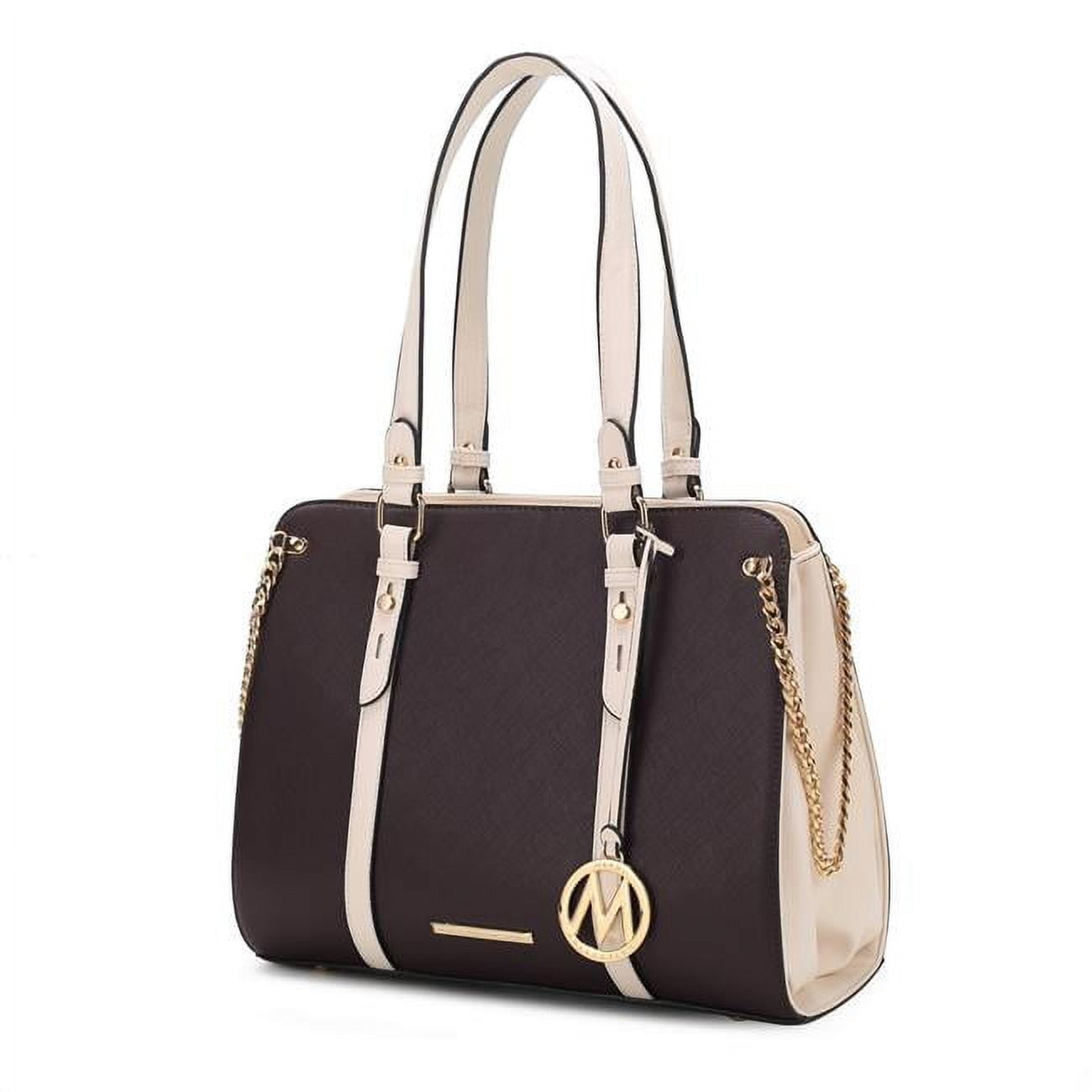 MKF Collection by Mia K. MKF-X733CH Amy Color Block Vegan Leather Womens Tote Hanbag