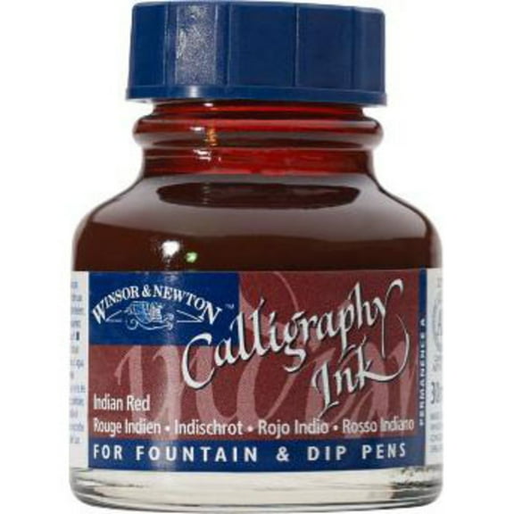Winsor & Newton Calligraphy, Fountain, Dip, Technical Pen & Airbrush Ink, Indian Red