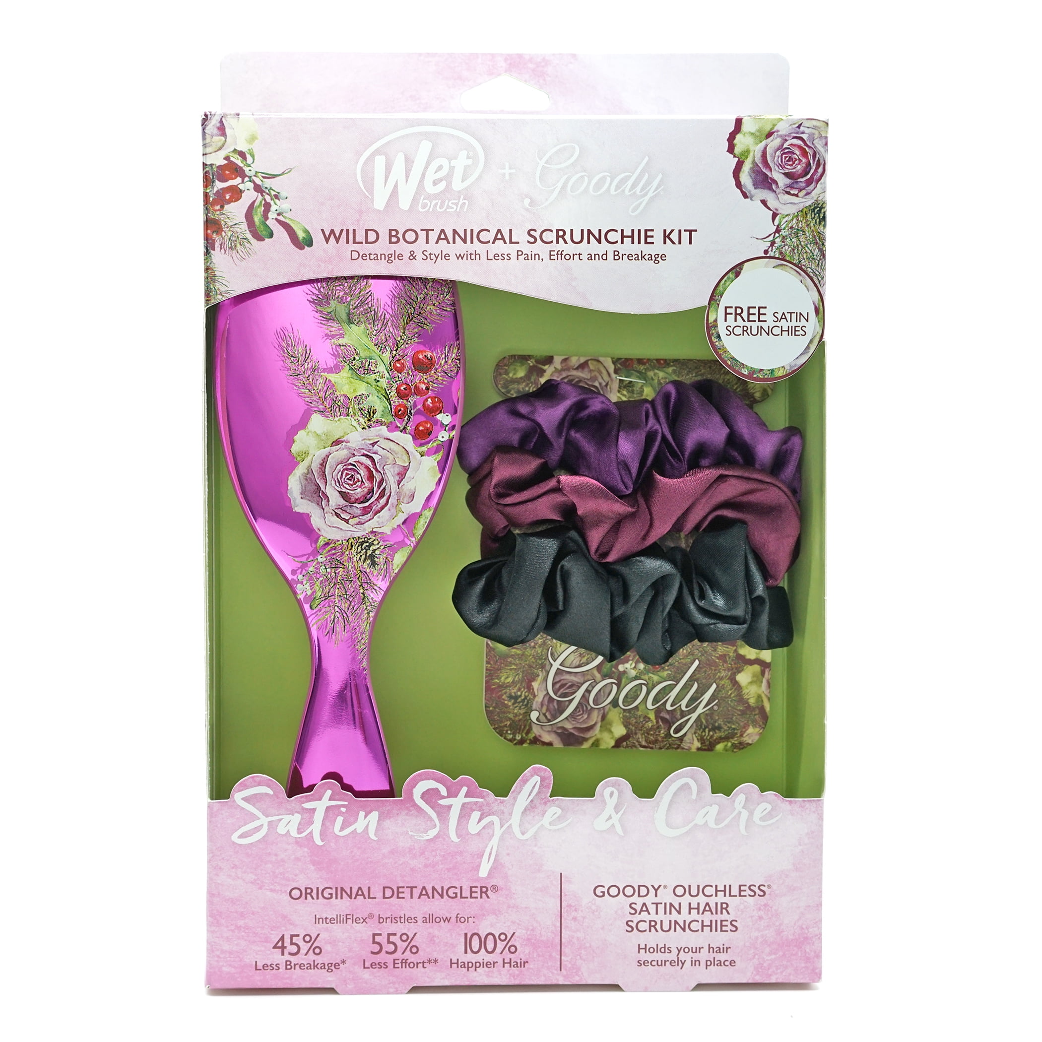 Wet Brush Wild Botanical Scrunchie Kit Hair Brushes, Multicolor
