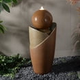 thumbnail image 6 of Hi-Line Gifts LED Lighted Ceramic Outdoor Garden Water Fountain - 34.25" - Brown, 6 of 6