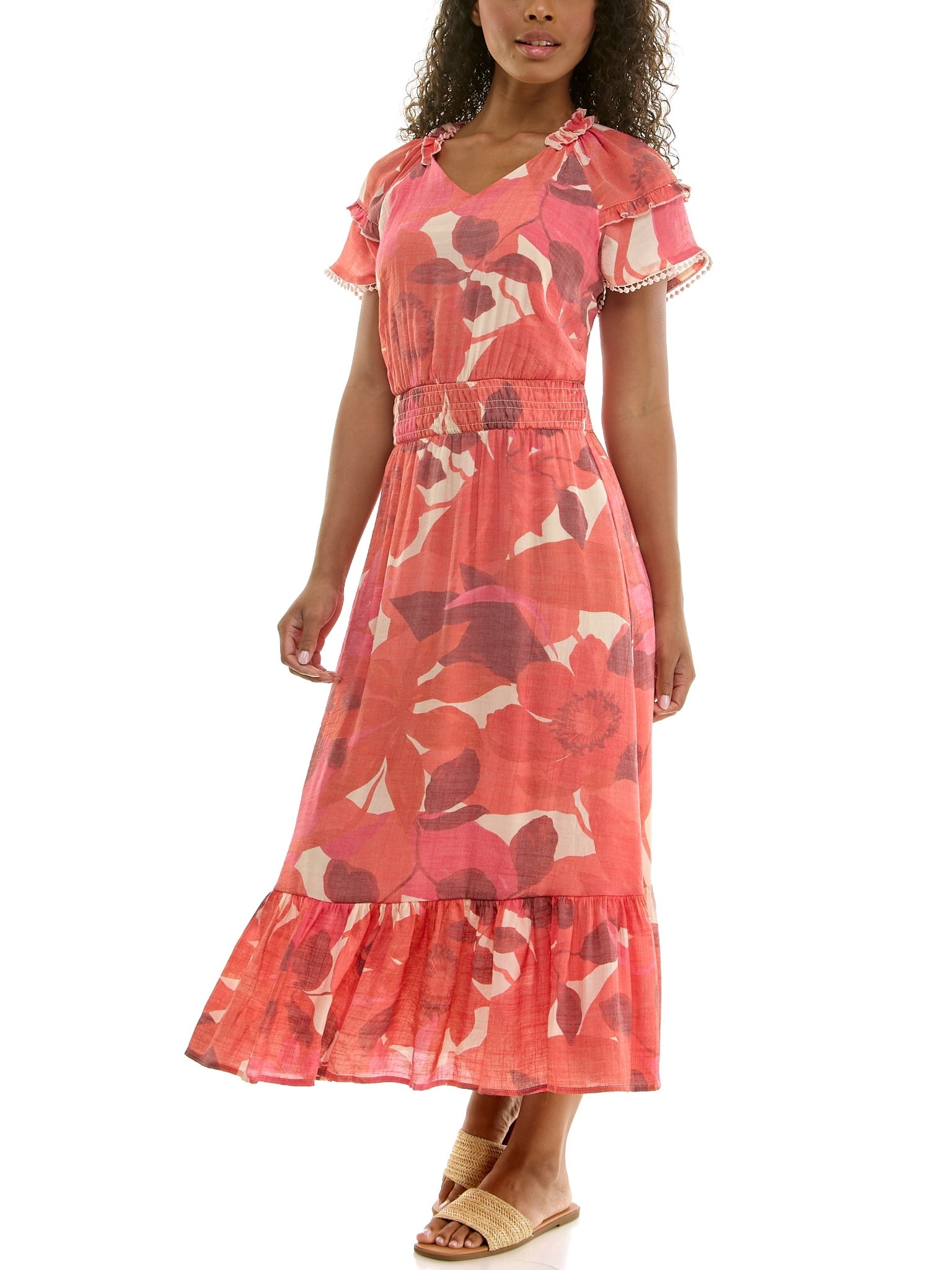Nanette Lepore Women's Maxi Slub Dress With Bottom Fringe, Sizes XS-XXXL