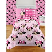 Minnie Mouse Girls Room in a Box: Full Comforter, Sheet Set, Shams, and Drapes (9 Piece Full Bed Set)