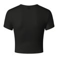 thumbnail image 5 of Gubotare Tee Shirts Womens Women Casual Basic T Shirts Top Y2k Crop Tops Trendy Tight Tshirts Tee Slim Fit Clothes (Black,Size L), 5 of 5