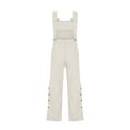 thumbnail image 5 of aidice Summer Overalls for Women Casual Tie Adjustable Strap Backless Side Split Solid Color Pants Jumpsuits, 5 of 6