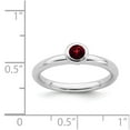 thumbnail image 7 of 925 Sterling Silver Stackable Expressions Low 4mm Round Garnet Ring Size: 5; for Adults and Teens; for Women and Men, 7 of 7