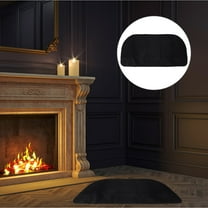 Moluckfu Black Fireproof Indoor Fireplace Pad Hearth Rug 1Pack