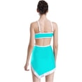 thumbnail image 2 of iixpin Womens Contrast Color Golf Tennis Dress Adjustable Straps Sleeveless Cutout Back Asymmetrical Cyan L, 2 of 6
